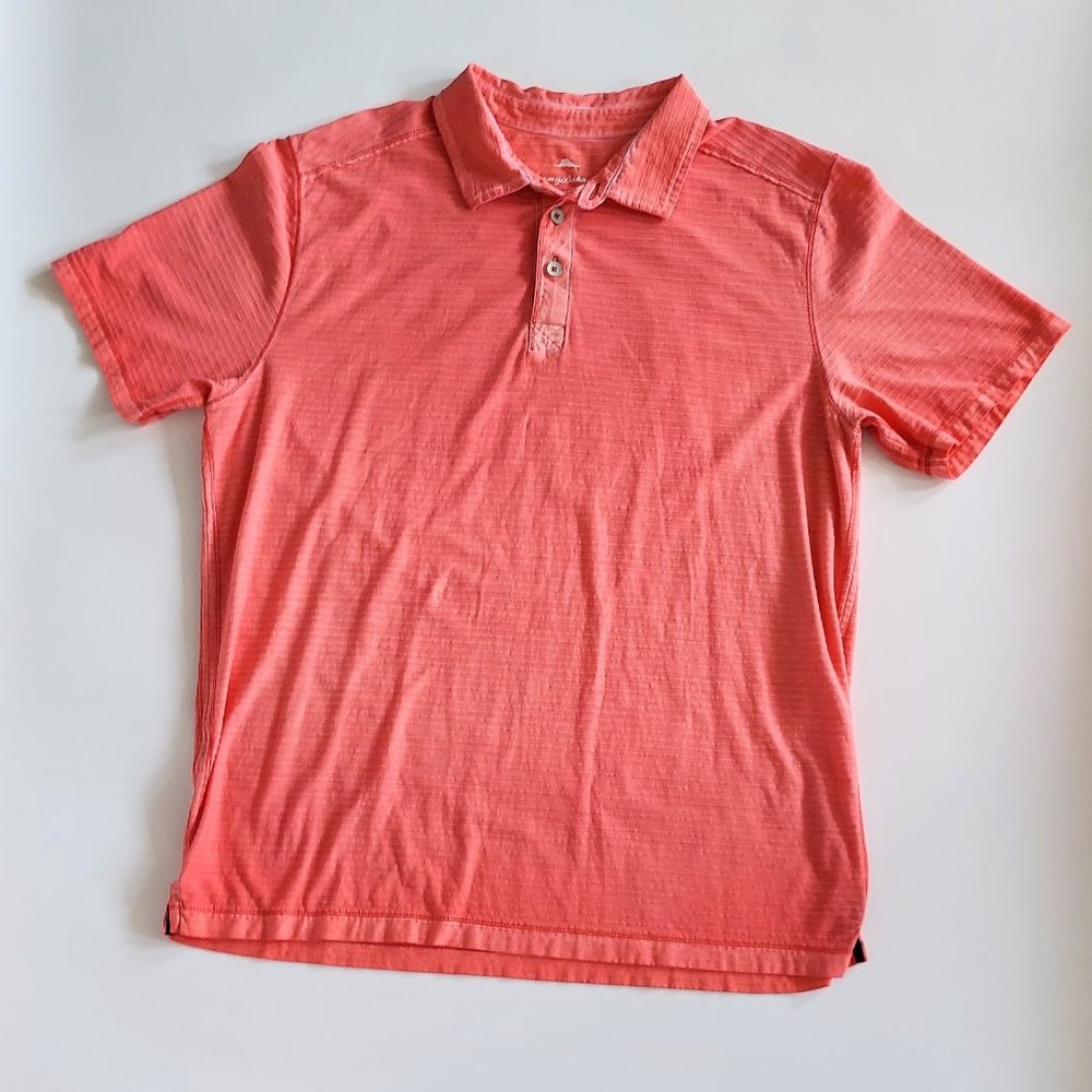 Tommy Bahama Cirrus Coast Polo Shirt Mens Size Large Mandalay Red